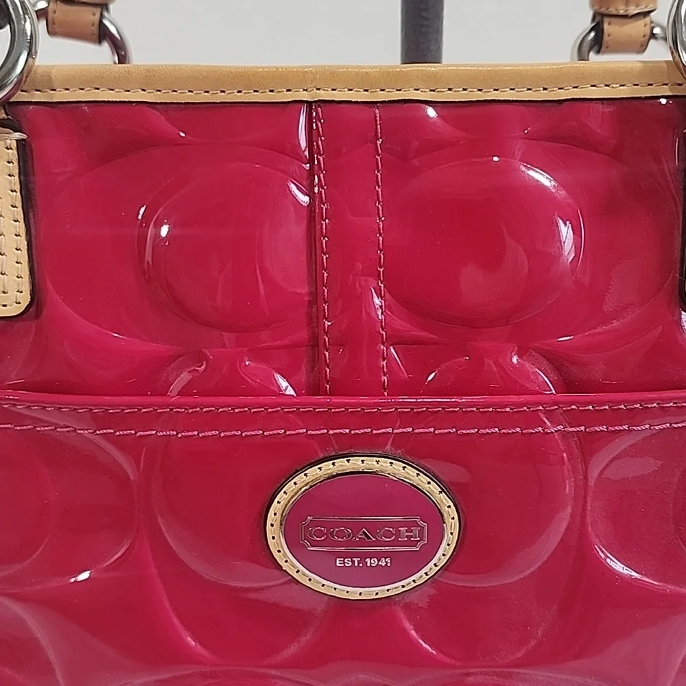Coach 22322 Peyton Patent Leather Tote Magenta
